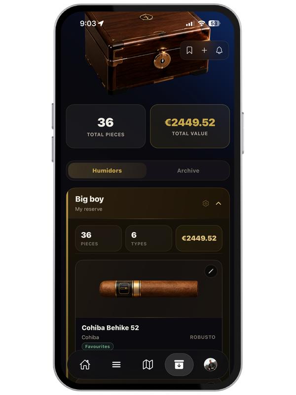 Cigario app screen