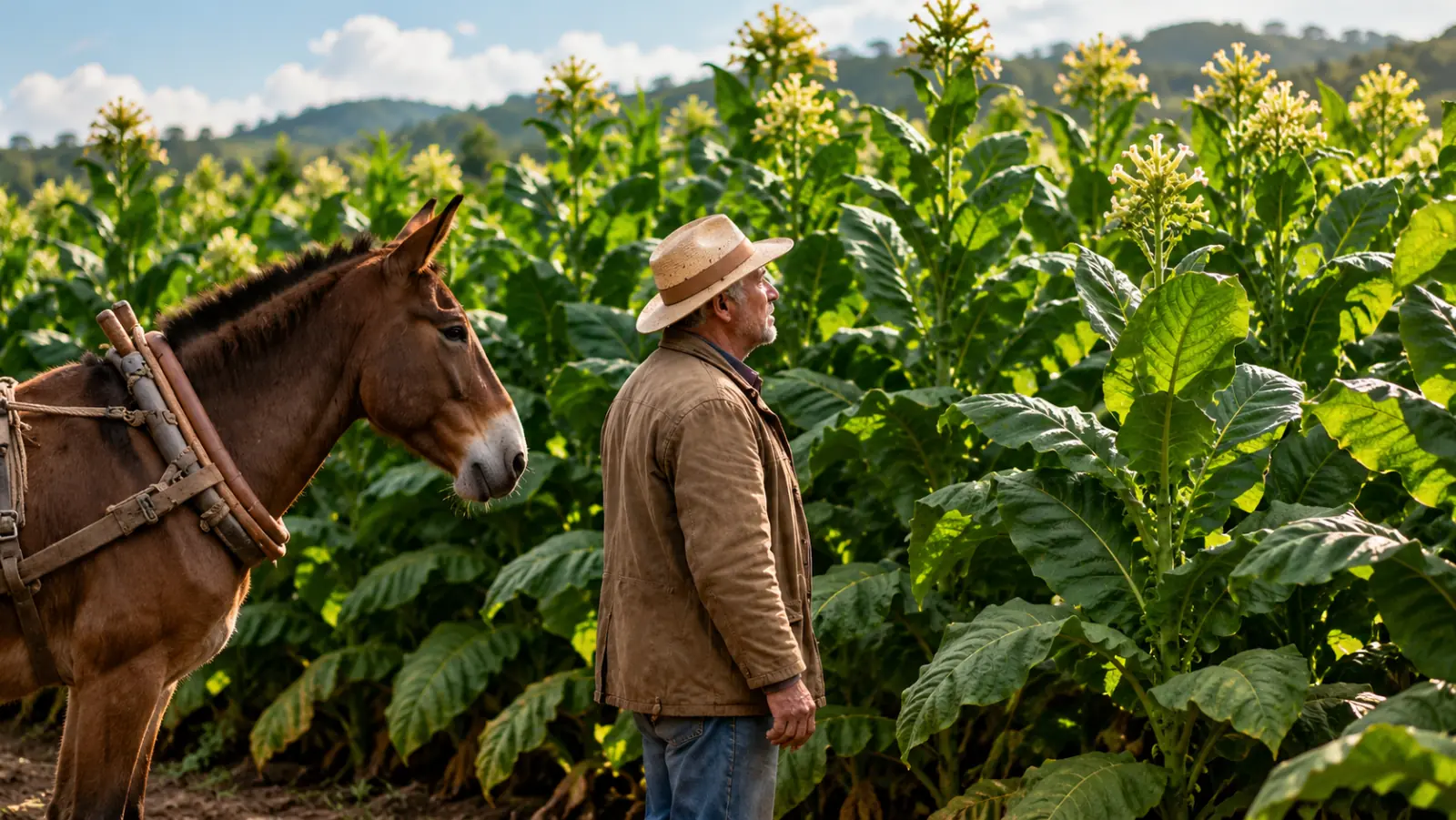 Tobacco fields at golden hour